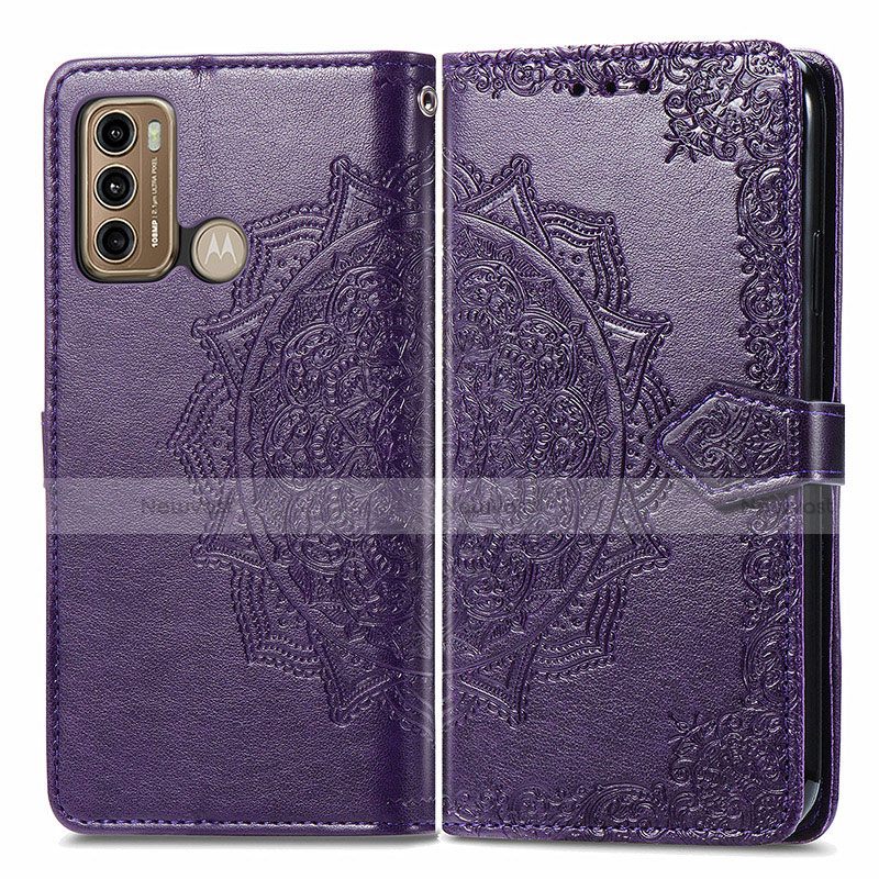 Leather Case Stands Fashionable Pattern Flip Cover Holder for Motorola Moto G40 Fusion