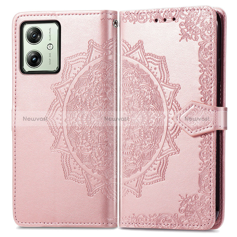 Leather Case Stands Fashionable Pattern Flip Cover Holder for Motorola Moto G54 5G