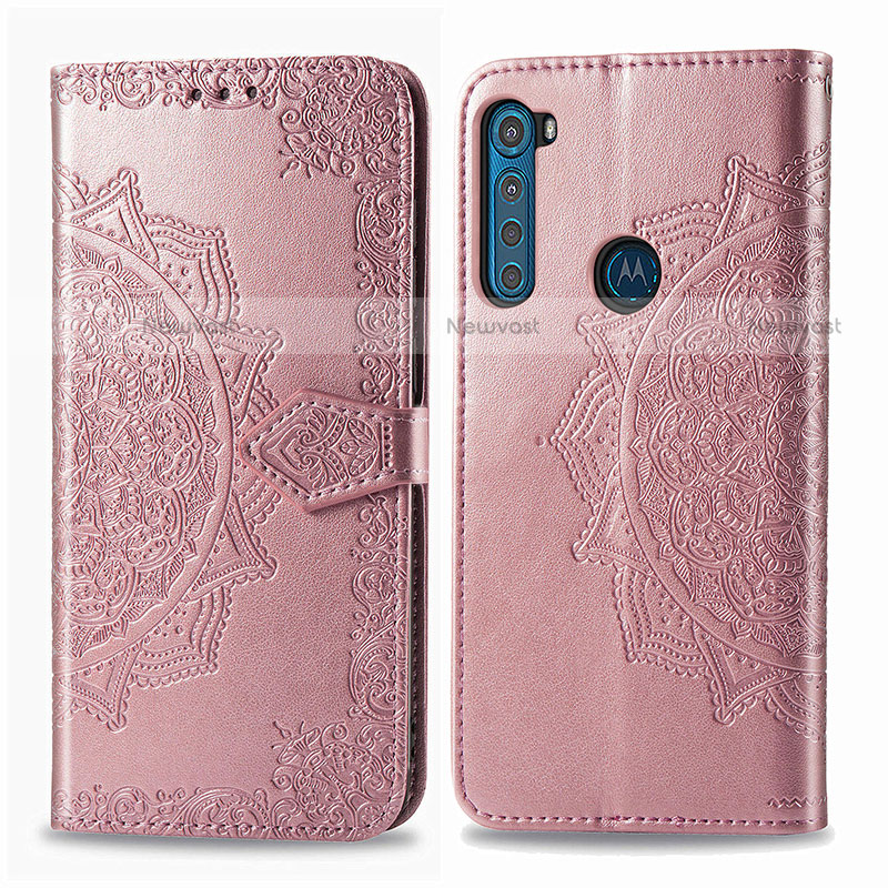 Leather Case Stands Fashionable Pattern Flip Cover Holder for Motorola Moto One Fusion Plus