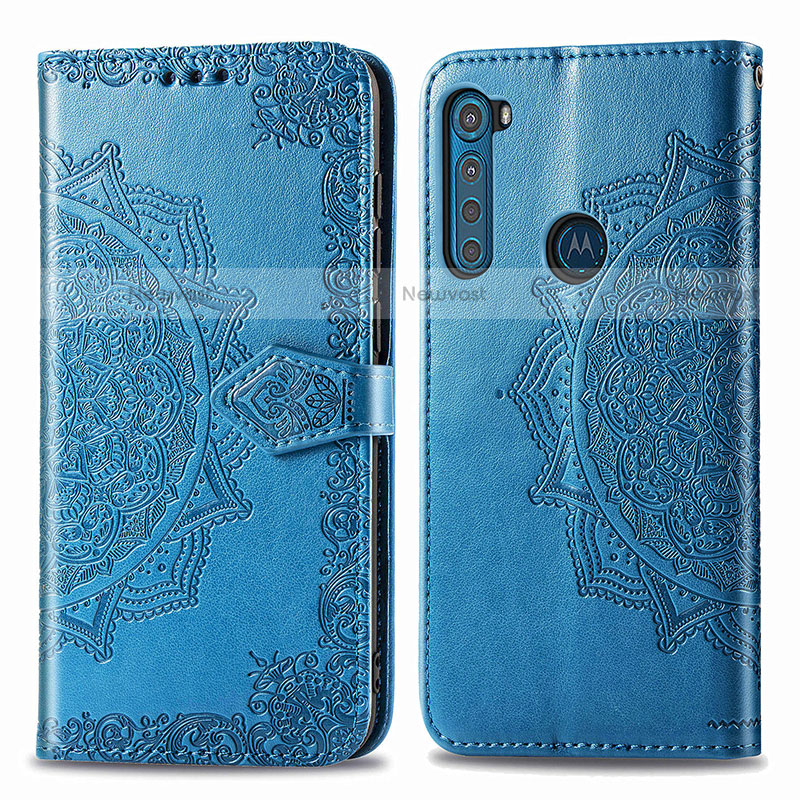 Leather Case Stands Fashionable Pattern Flip Cover Holder for Motorola Moto One Fusion Plus