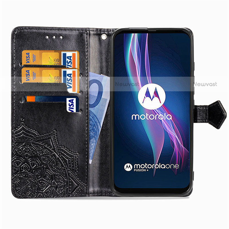 Leather Case Stands Fashionable Pattern Flip Cover Holder for Motorola Moto One Fusion Plus