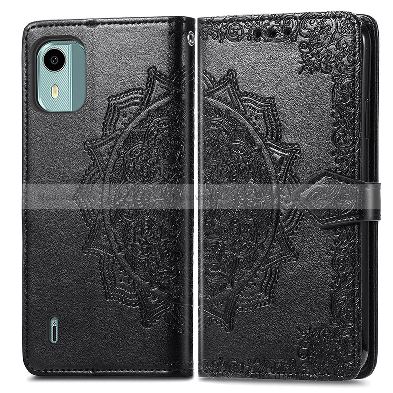 Leather Case Stands Fashionable Pattern Flip Cover Holder for Nokia C12 Plus