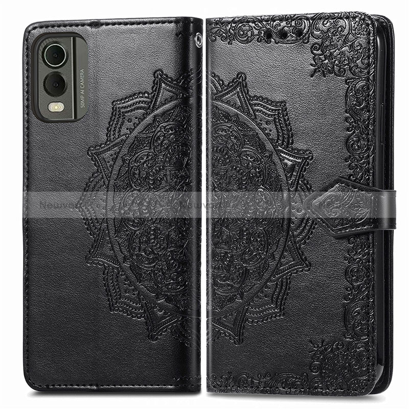 Leather Case Stands Fashionable Pattern Flip Cover Holder for Nokia C210