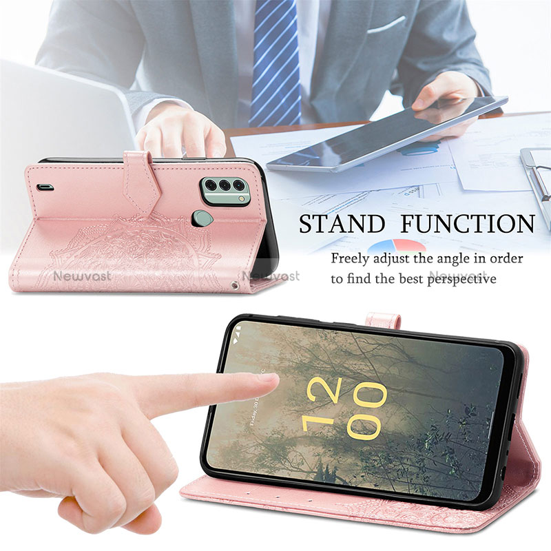 Leather Case Stands Fashionable Pattern Flip Cover Holder for Nokia C31