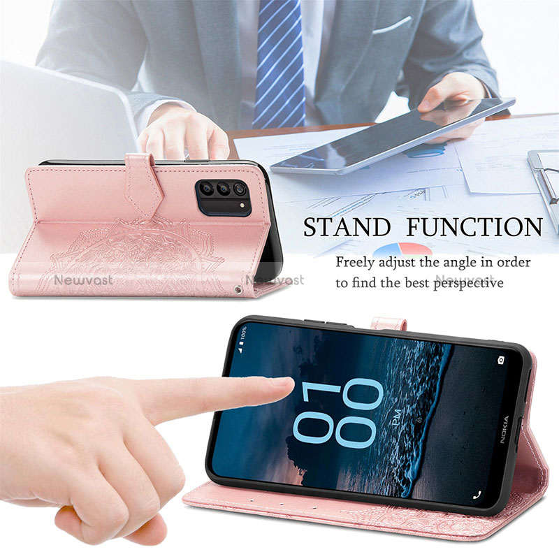 Leather Case Stands Fashionable Pattern Flip Cover Holder for Nokia G100