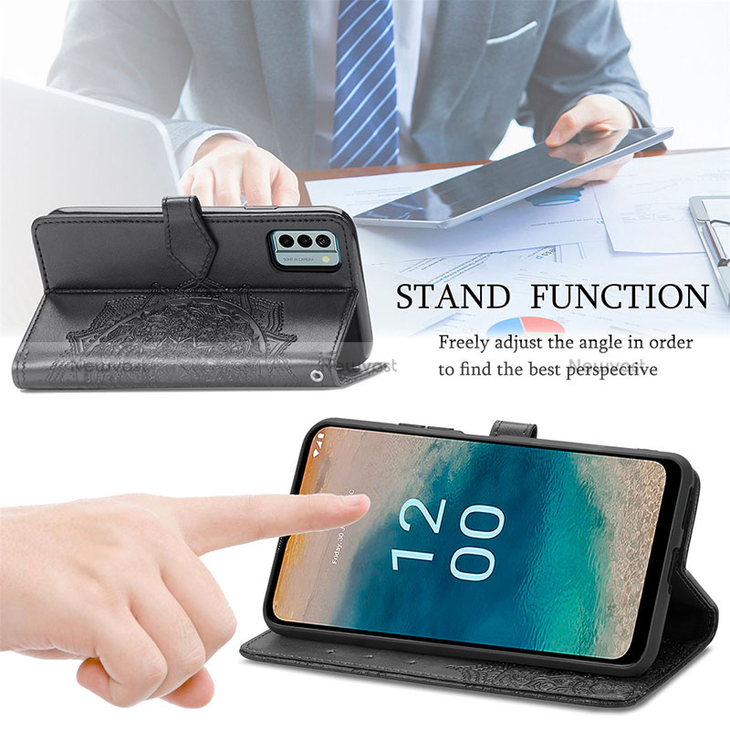 Leather Case Stands Fashionable Pattern Flip Cover Holder for Nokia G22