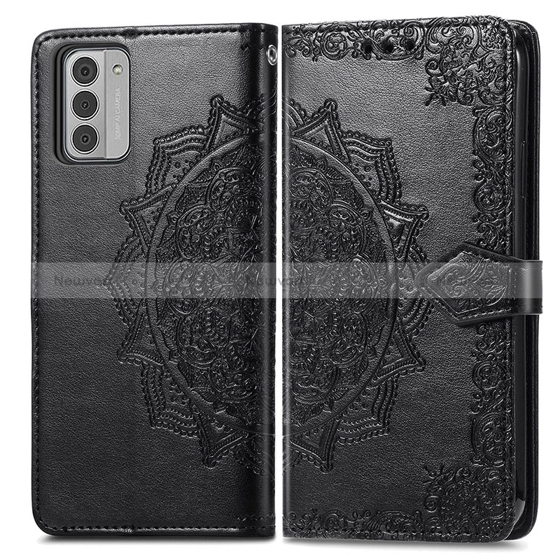 Leather Case Stands Fashionable Pattern Flip Cover Holder for Nokia G42 5G Black