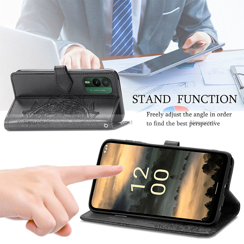 Leather Case Stands Fashionable Pattern Flip Cover Holder for Nokia XR21