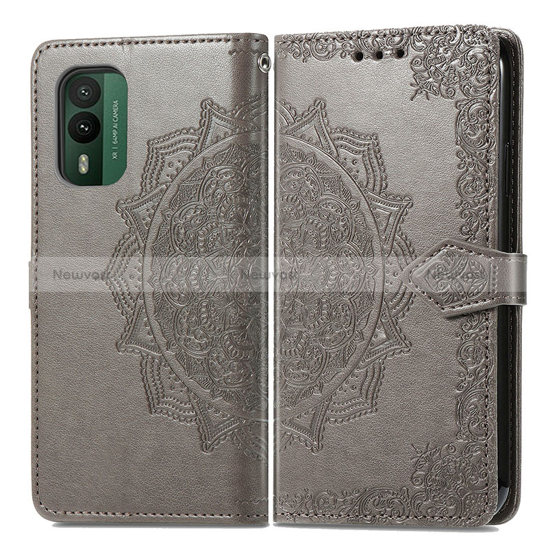 Leather Case Stands Fashionable Pattern Flip Cover Holder for Nokia XR21