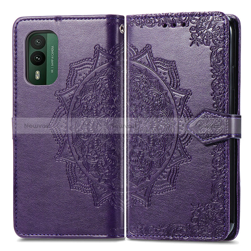 Leather Case Stands Fashionable Pattern Flip Cover Holder for Nokia XR21