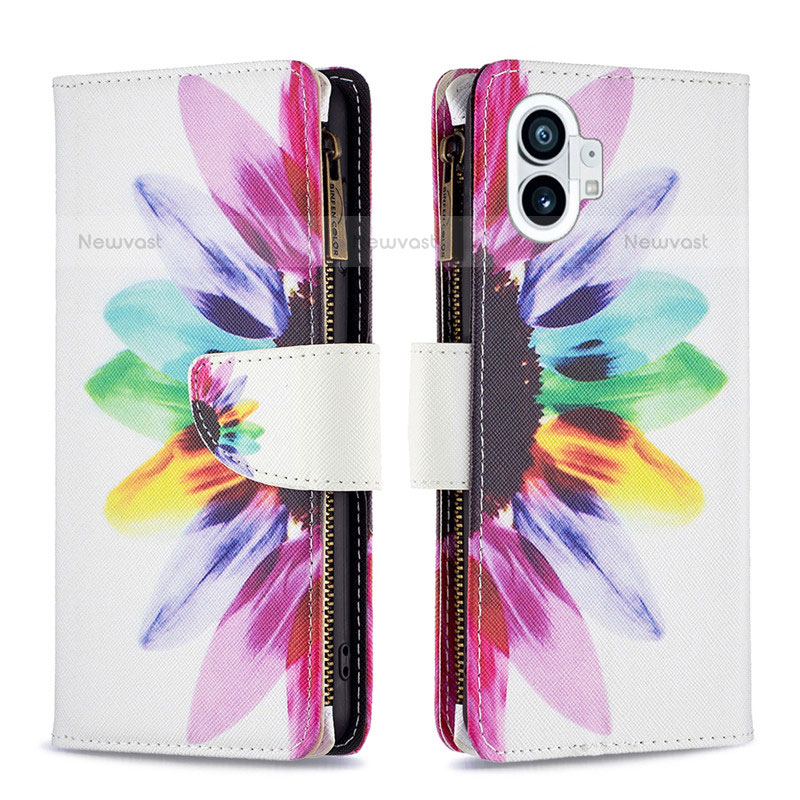 Leather Case Stands Fashionable Pattern Flip Cover Holder for Nothing Phone 1 Colorful