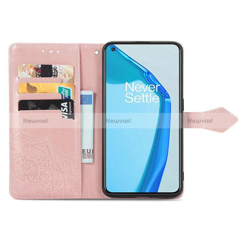 Leather Case Stands Fashionable Pattern Flip Cover Holder for OnePlus 9R 5G