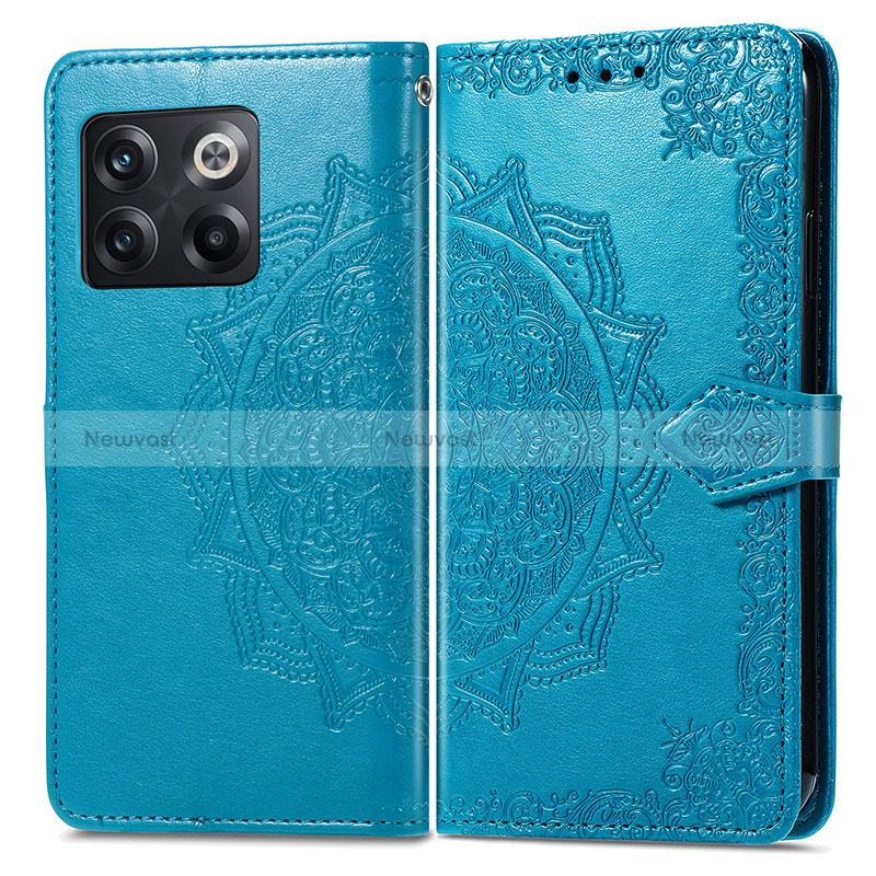 Leather Case Stands Fashionable Pattern Flip Cover Holder for OnePlus Ace Pro 5G Blue