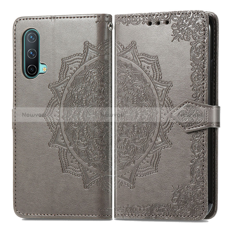 Leather Case Stands Fashionable Pattern Flip Cover Holder for OnePlus Nord CE 5G