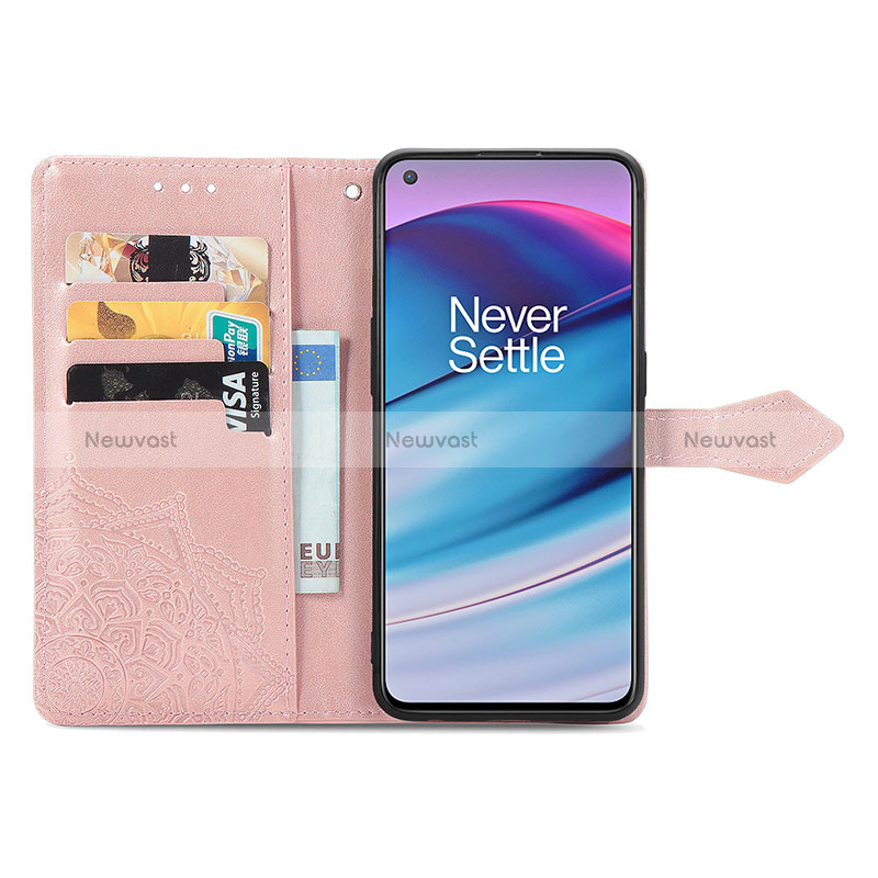 Leather Case Stands Fashionable Pattern Flip Cover Holder for OnePlus Nord CE 5G