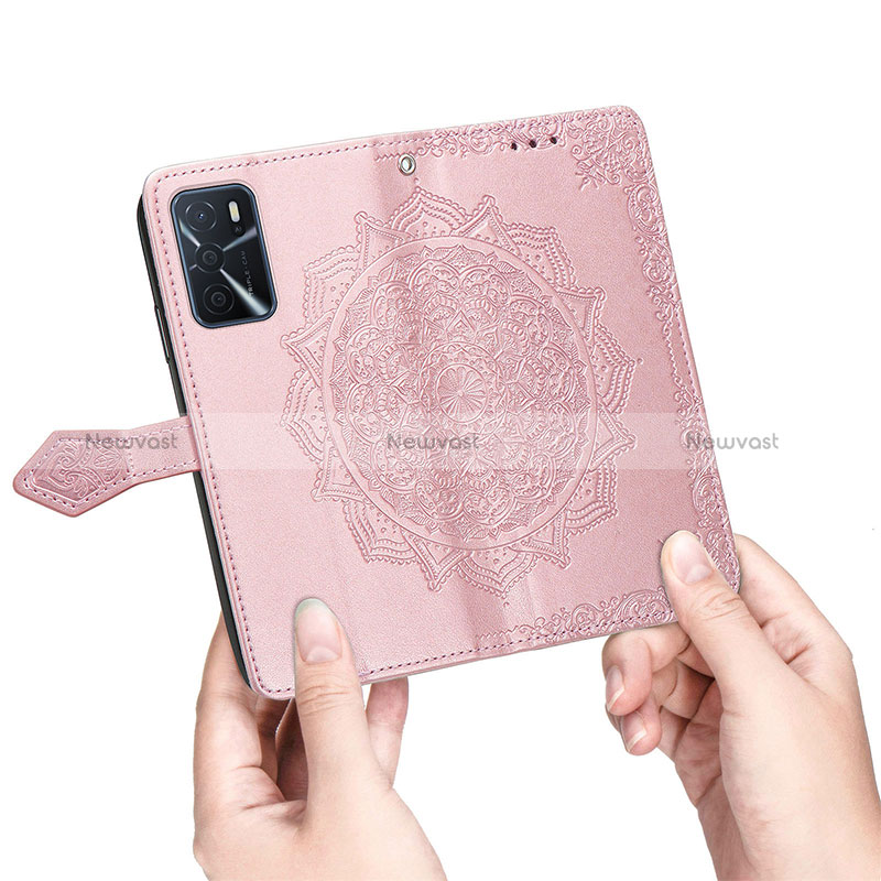 Leather Case Stands Fashionable Pattern Flip Cover Holder for Oppo A16