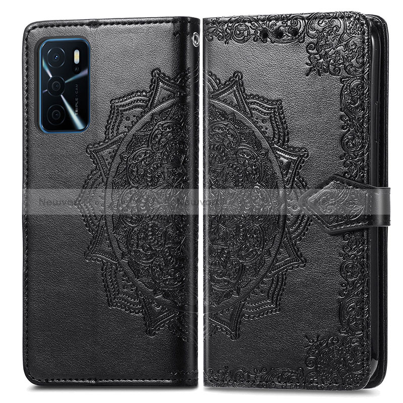 Leather Case Stands Fashionable Pattern Flip Cover Holder for Oppo A16