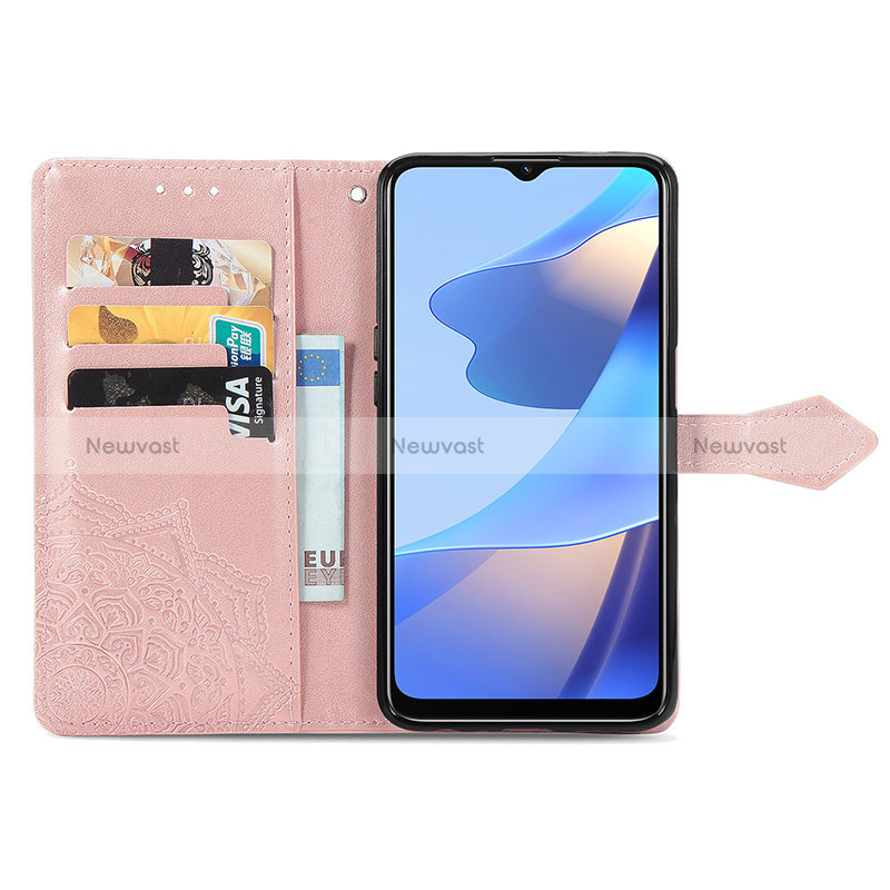 Leather Case Stands Fashionable Pattern Flip Cover Holder for Oppo A16