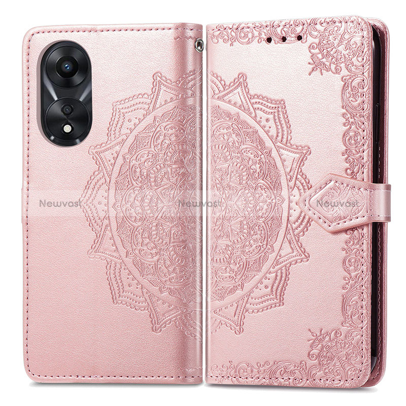 Leather Case Stands Fashionable Pattern Flip Cover Holder for Oppo A38