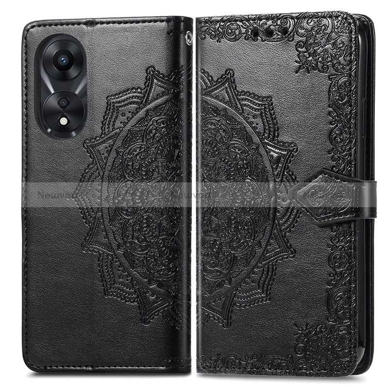 Leather Case Stands Fashionable Pattern Flip Cover Holder for Oppo A38