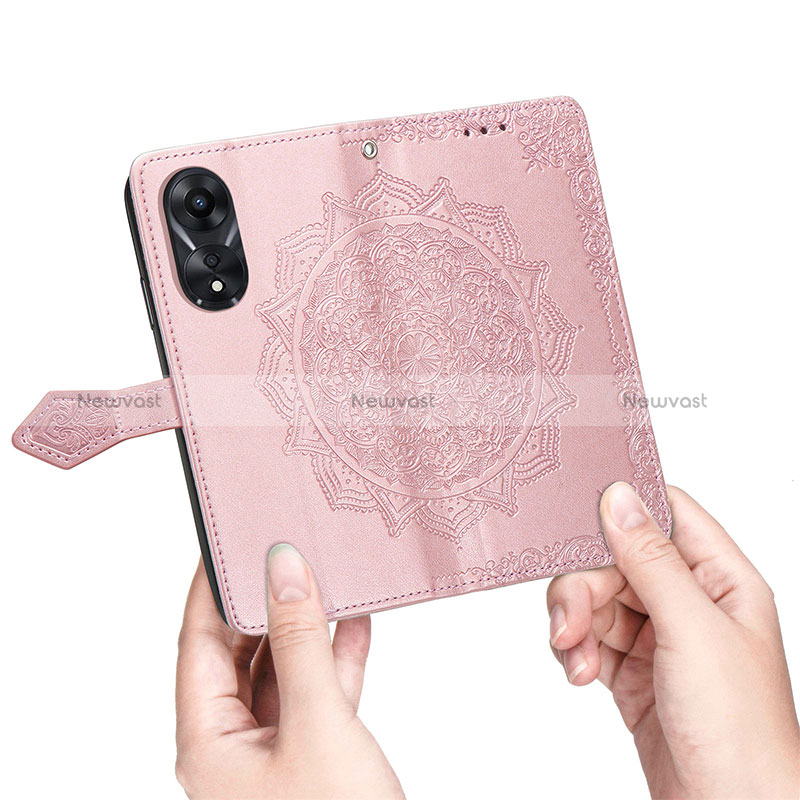 Leather Case Stands Fashionable Pattern Flip Cover Holder for Oppo A38