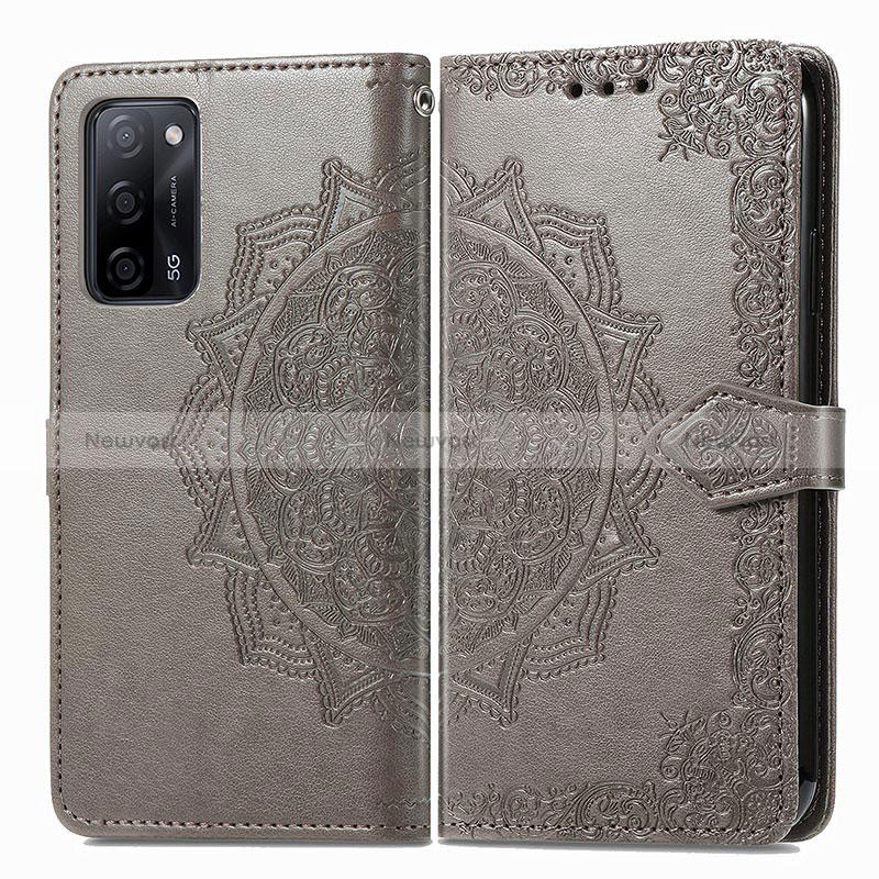 Leather Case Stands Fashionable Pattern Flip Cover Holder for Oppo A56 5G