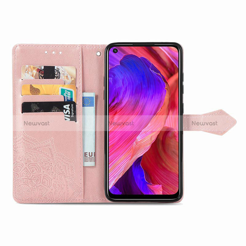 Leather Case Stands Fashionable Pattern Flip Cover Holder for Oppo A74 5G