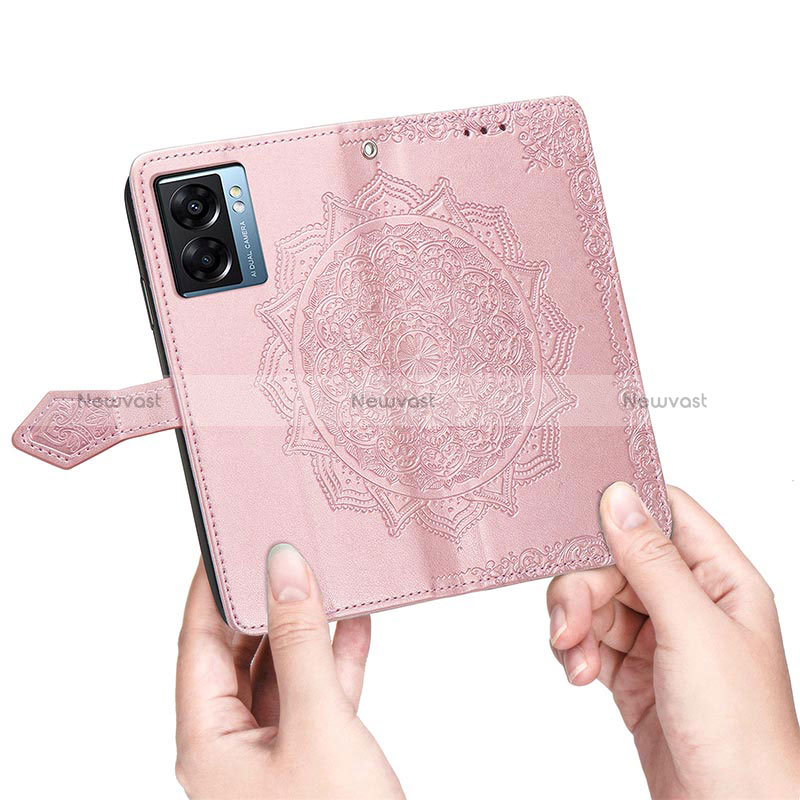 Leather Case Stands Fashionable Pattern Flip Cover Holder for Oppo A77 5G