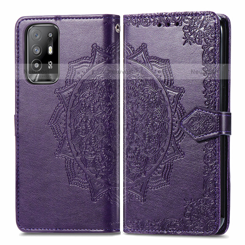 Leather Case Stands Fashionable Pattern Flip Cover Holder for Oppo A94 5G