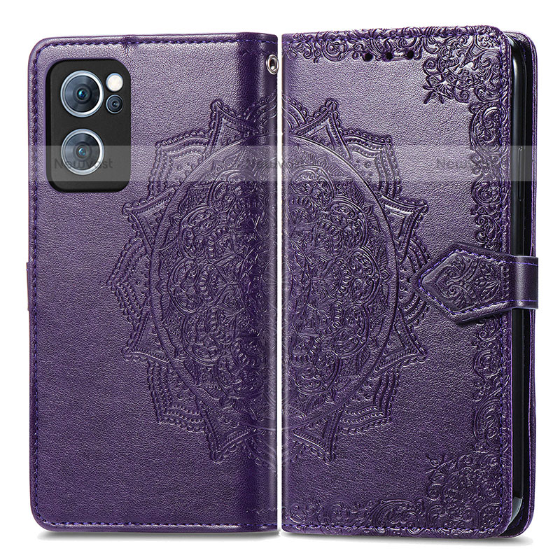 Leather Case Stands Fashionable Pattern Flip Cover Holder for Oppo F21 Pro 4G