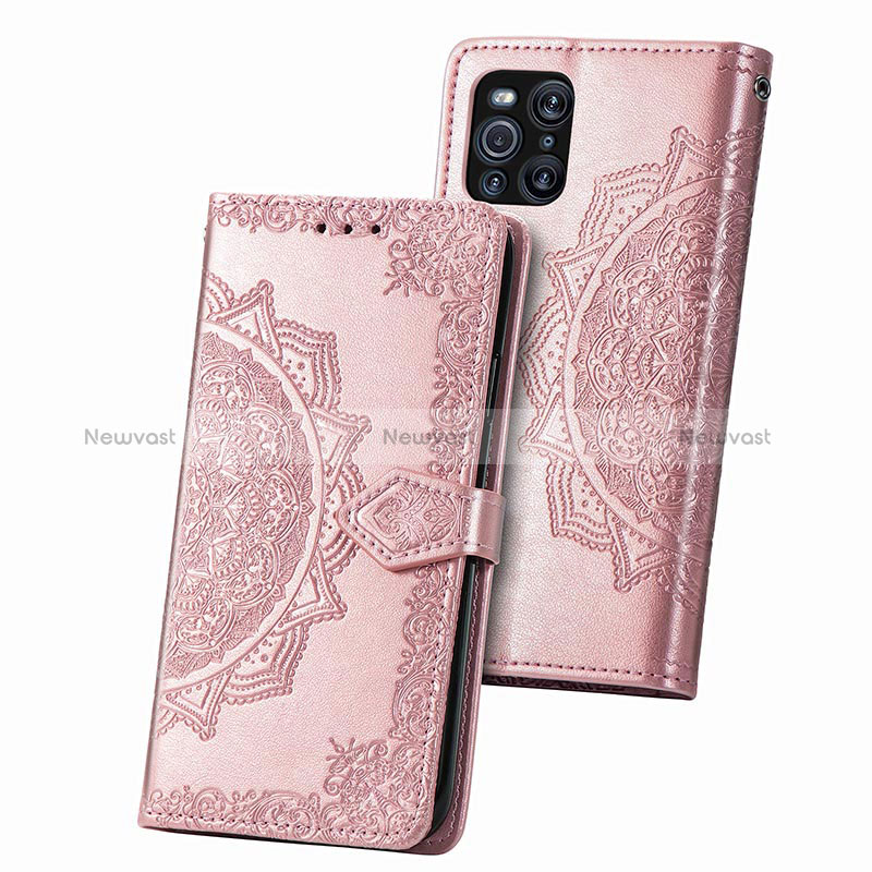 Leather Case Stands Fashionable Pattern Flip Cover Holder for Oppo Find X3 5G