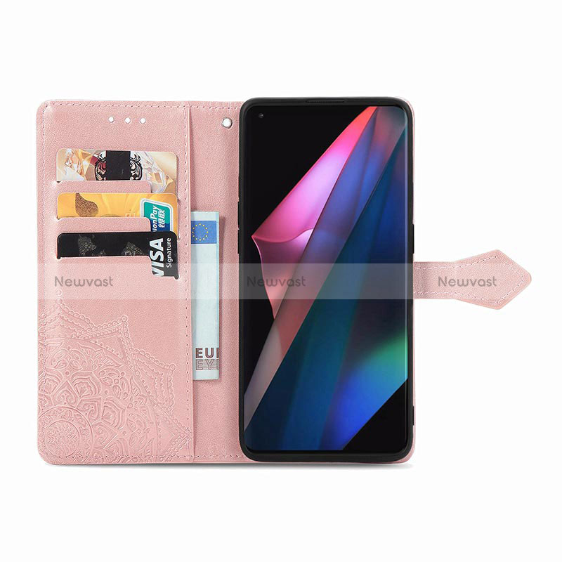 Leather Case Stands Fashionable Pattern Flip Cover Holder for Oppo Find X3 5G