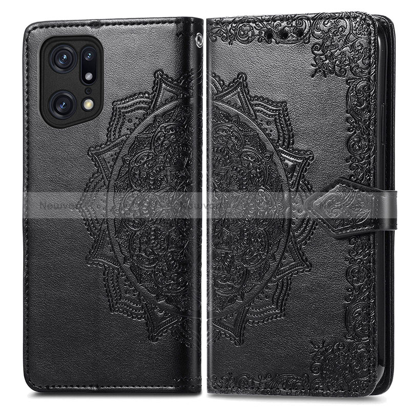 Leather Case Stands Fashionable Pattern Flip Cover Holder for Oppo Find X5 5G