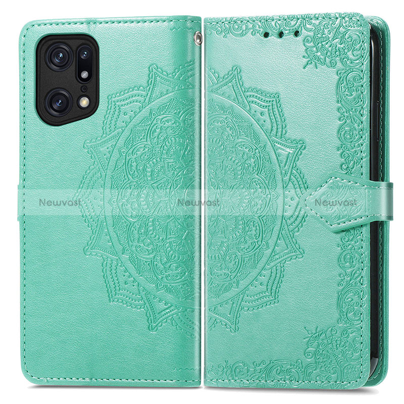 Leather Case Stands Fashionable Pattern Flip Cover Holder for Oppo Find X5 5G