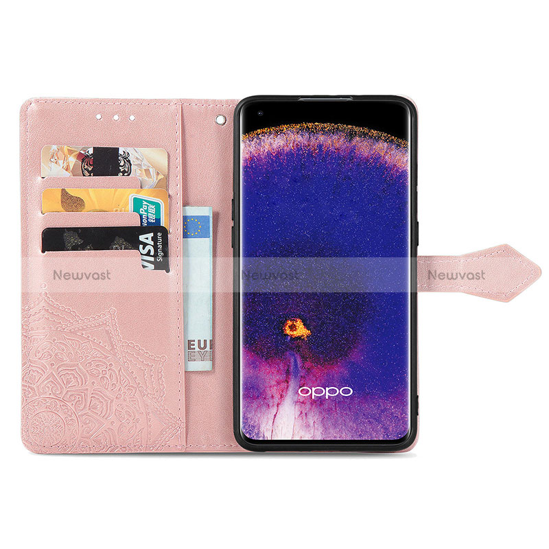 Leather Case Stands Fashionable Pattern Flip Cover Holder for Oppo Find X5 5G