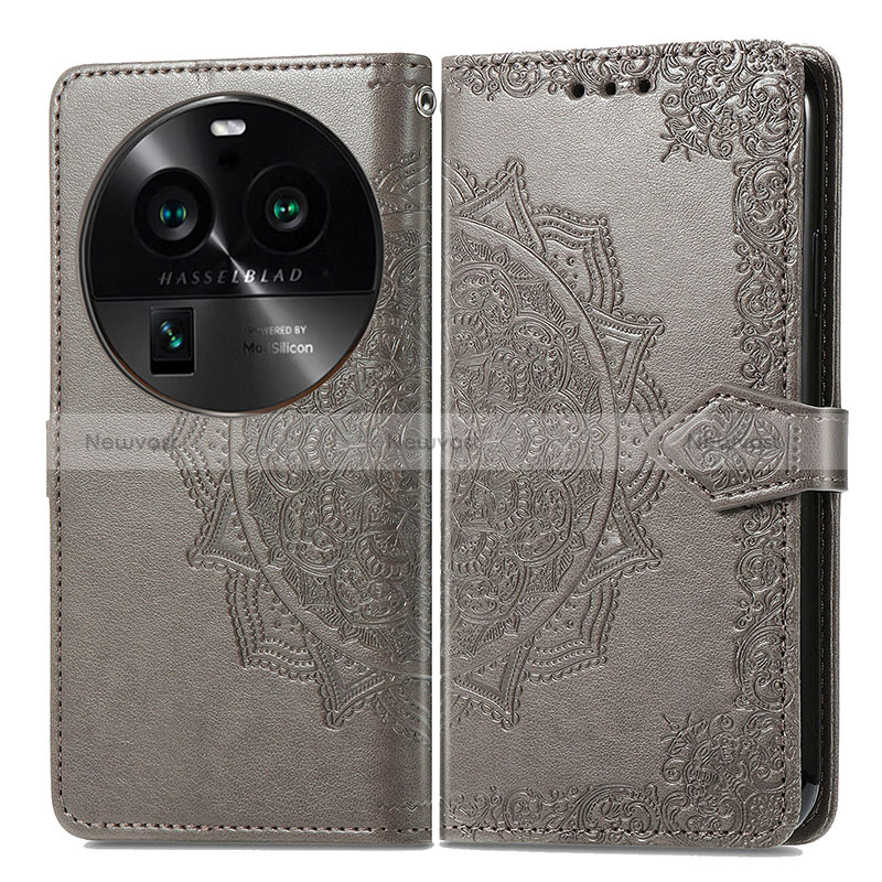 Leather Case Stands Fashionable Pattern Flip Cover Holder for Oppo Find X6 5G