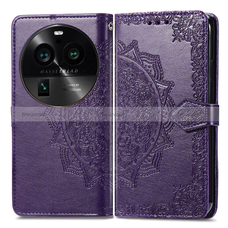 Leather Case Stands Fashionable Pattern Flip Cover Holder for Oppo Find X6 5G