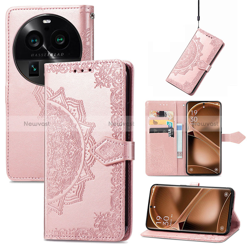 Leather Case Stands Fashionable Pattern Flip Cover Holder for Oppo Find X6 5G