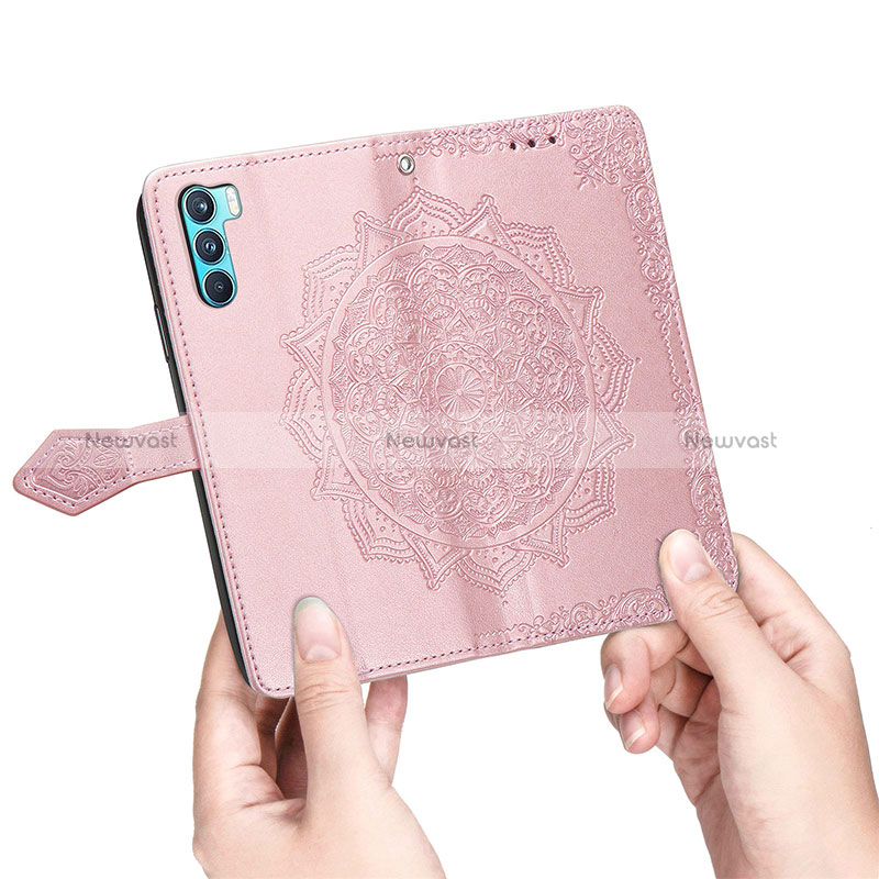 Leather Case Stands Fashionable Pattern Flip Cover Holder for Oppo K9 Pro 5G