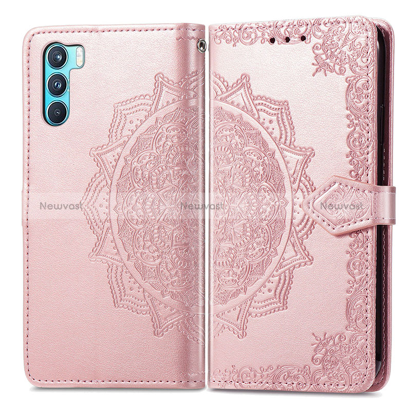 Leather Case Stands Fashionable Pattern Flip Cover Holder for Oppo K9 Pro 5G