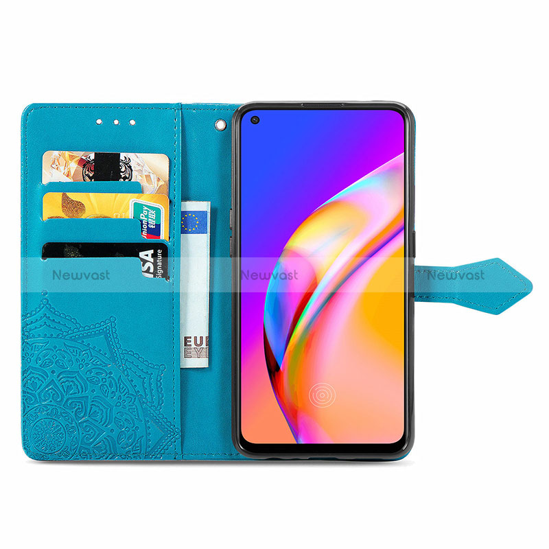 Leather Case Stands Fashionable Pattern Flip Cover Holder for Oppo Reno5 F