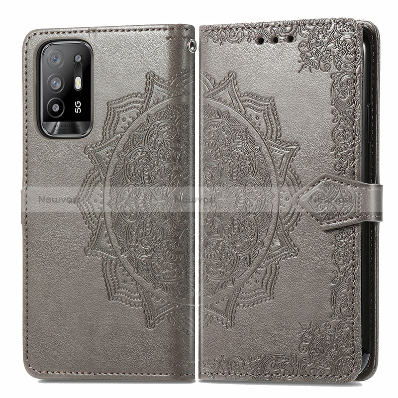 Leather Case Stands Fashionable Pattern Flip Cover Holder for Oppo Reno5 Z 5G