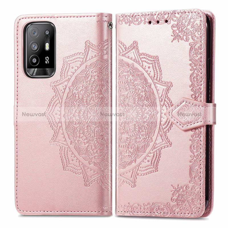 Leather Case Stands Fashionable Pattern Flip Cover Holder for Oppo Reno5 Z 5G