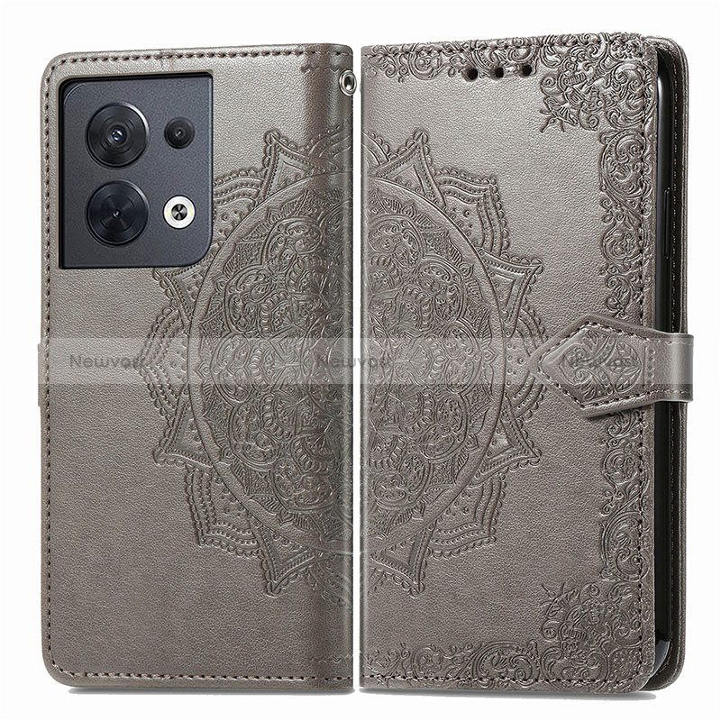 Leather Case Stands Fashionable Pattern Flip Cover Holder for Oppo Reno9 5G