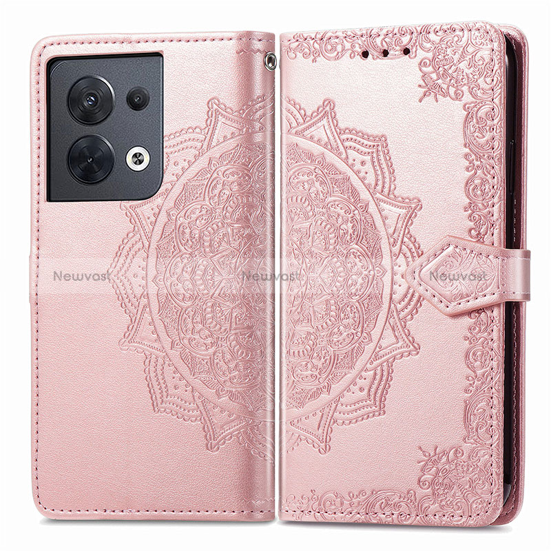 Leather Case Stands Fashionable Pattern Flip Cover Holder for Oppo Reno9 5G