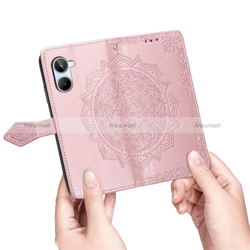 Leather Case Stands Fashionable Pattern Flip Cover Holder for Realme 10 Pro 5G