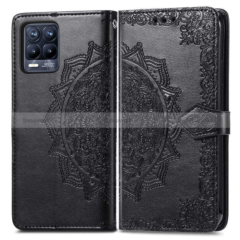 Leather Case Stands Fashionable Pattern Flip Cover Holder for Realme 8 4G