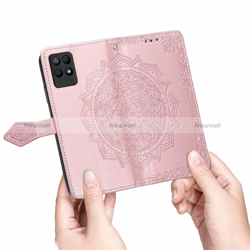 Leather Case Stands Fashionable Pattern Flip Cover Holder for Realme 8i