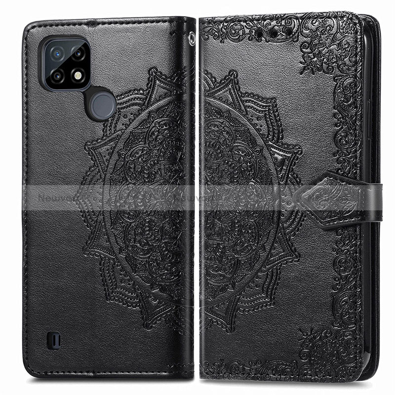 Leather Case Stands Fashionable Pattern Flip Cover Holder for Realme C25Y