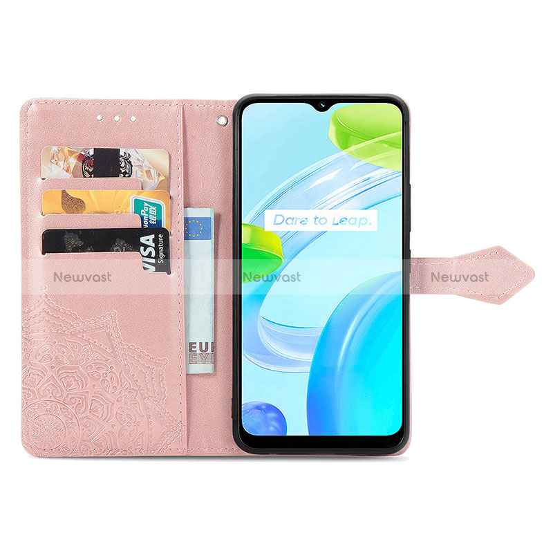 Leather Case Stands Fashionable Pattern Flip Cover Holder for Realme C30